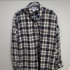 Carhartt Men's Checkered Black and Cream Shirt